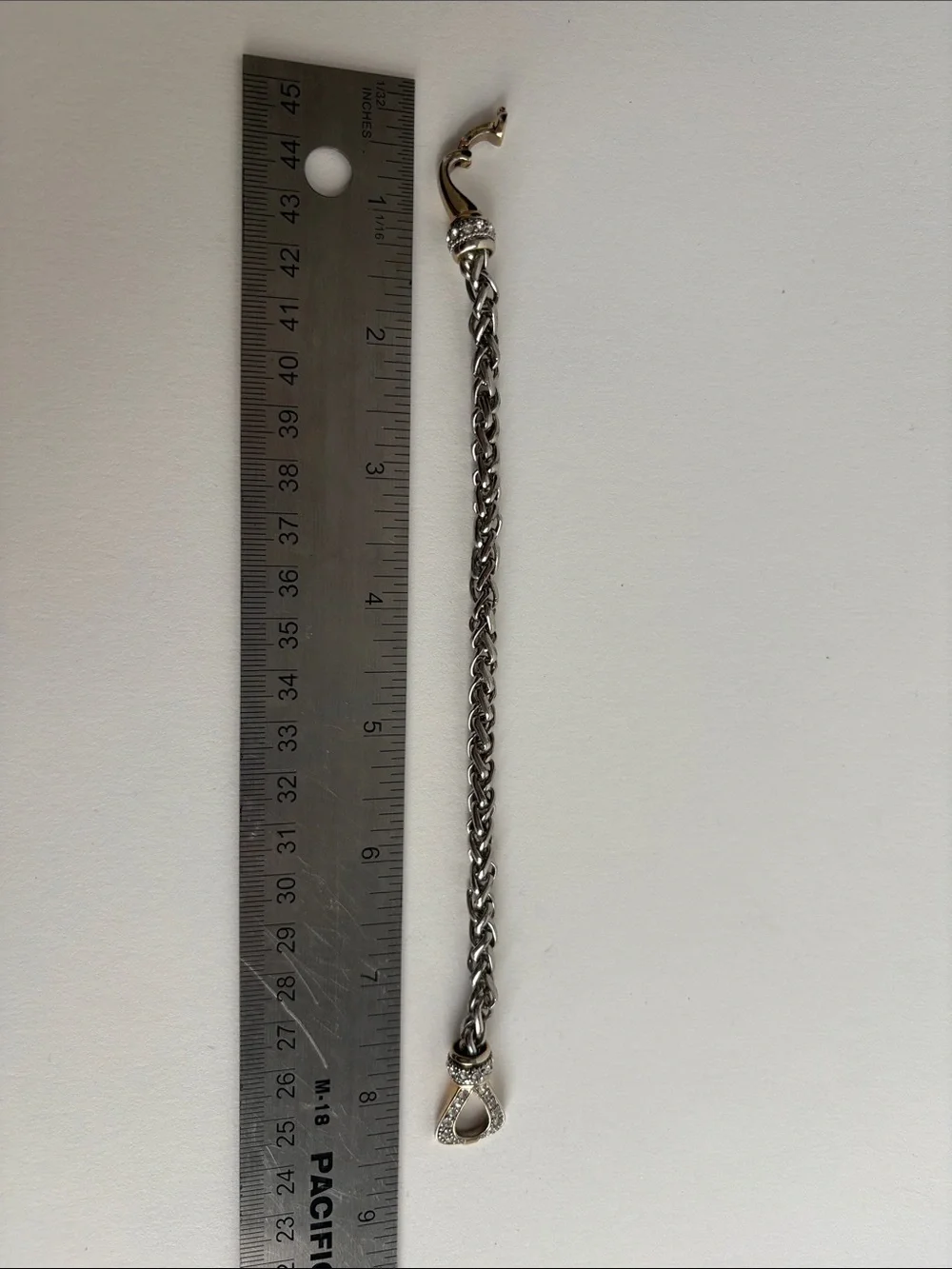 Two Tone Pave Link Bracelet Silver Gold Crystal Statement Jewelry